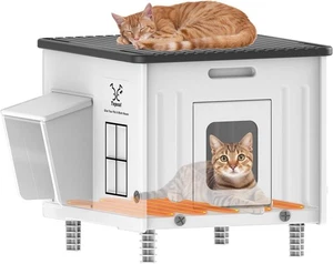 Casa para gatos con calefacción para exteriores, refugio para gatos exterior con calefacción de alto aislamiento 100 % Wea - Imagen 1 de 9