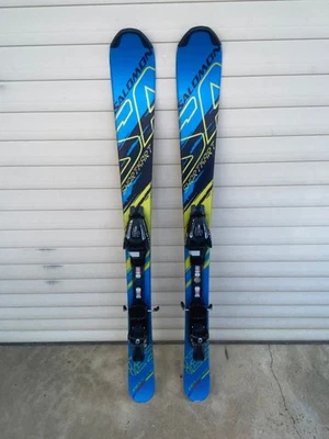 Mini Sci Da Neve Blu SALOMON Shortkart 125 Cms Fatti E Affilati Pronti A Sciare - Immagine 1 di 3