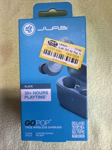 JLab GO Air POP True Wireless In-Ear Headphones Slate Gray New 35+ hour Playtime - Picture 1 of 3