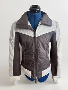 Vintage 90s Y2K Volcom Brown Color Block Zip Up Winter Coat Jacket Size L - Picture 1 of 8