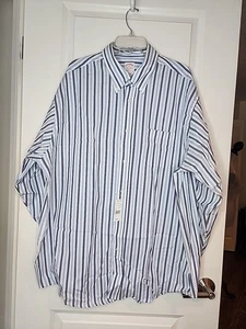Brooks Brothers blau University Streifen Knopfleiste Herren Gr. XXL Madison $ 109 - Bild 1 von 9