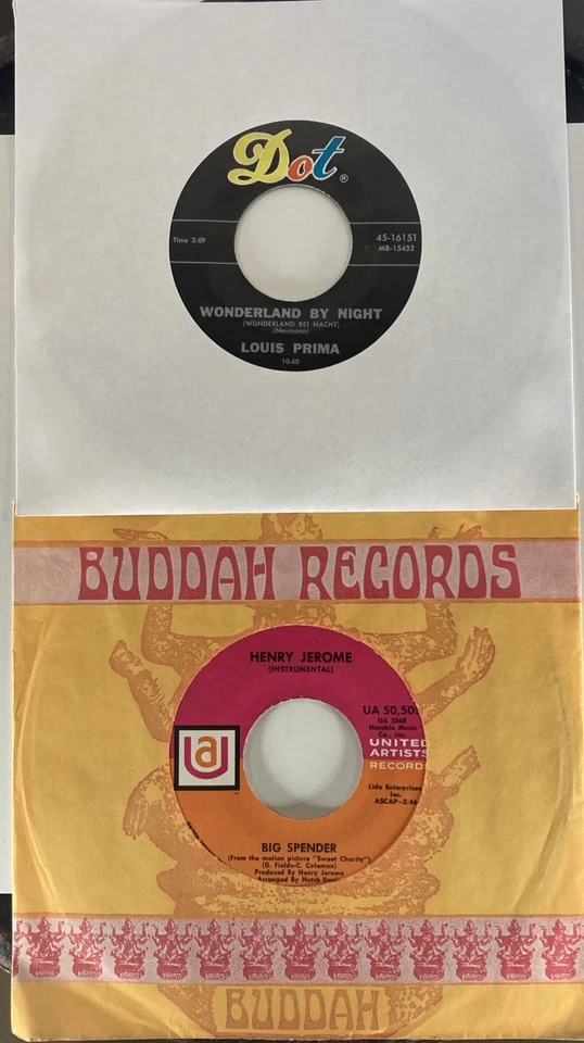 Louis Prima/Henry Jerome 60’s Jazz Lot Of 2 Vinyl 7”/45 Singles VG+ - Image 1 of 4