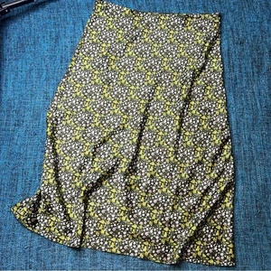 J.Crew Gwyneth Slip Skirt in Green Floral Print Women's Size Large BI730 - Picture 1 of 7
