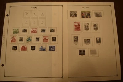 挪威完好和用于斯科特专辑页,1941 - 1987 年,339 张邮票,干净 — 第 1/4 张图片