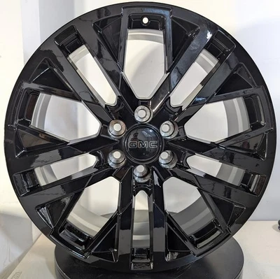 22 Black Machined Wheels Rims SET 4️⃣ fits GMC Yukon XL AT4 Sierra 1500 Denali Foto 1 de 4