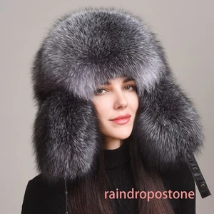 Unisex Completamente Cubierto Piel Real Cálido Sombrero Cazador Cosaco Ruso Gorra Ushanka - Imagen 1 de 38