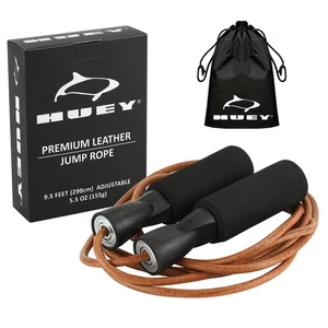 HUEY Sport Leder Springseil Springseil für Speed Quiet Training Boxen MM... - Bild 1 von 7