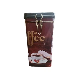 Kaffee "Kaffee' Metalldose Kanister 4,4"x7" Spender Verschluss versiegelter Deckel 922 - Bild 1 von 5