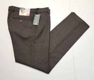 328 $ neu Meyer Anzughose Bonn Wolle Polyester Herren 34 x 32 EU 50 perfekte Passform BRAUN - Bild 1 von 7