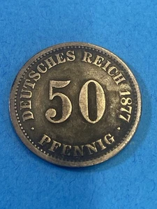 DEUTSCHLAND DEUTSCHLAND 50 Pfennig Silber 1877C, rar - Bild 1 von 2
