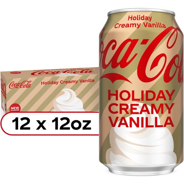 NEW Coca-Cola Holiday Creamy Vanilla Soda 12 fl oz Cans 24 Pack 🎄 LIMITED EDITI - Image 1 of 4