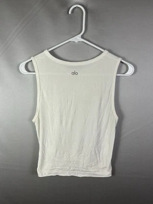 White Alo Yoga tank top with twist detail women’s  - Image 1 of 4