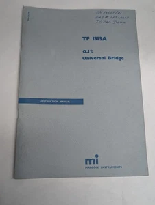 MI Marconi Instruments Manual de Instrucciones Modelo TF 1313A Puente Universal 0.1% - Imagen 1 de 1