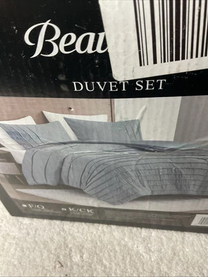 Beautyrest 3 Piece Duvet Set King/ Cal King Blue Stripe - Image 1 of 4