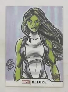2022 UD Marvel Allure Vertical Sketch She-Hulk by Mitch Ballard 1/1 - Picture 1 of 2