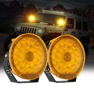 AUXBEAM 360-PRO 9"INCH 800W LED Work Lights w/ Amber Covers For Jeep Ford Chevy