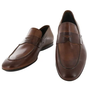 Fiori Di Lusso Caramel Brown Leather Penny Loafers -US Width D- (6E) - Picture 1 of 8