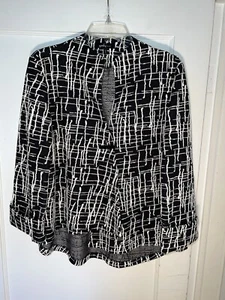 Yushi Jacke schwarz weiß Einknopf Struktur Lagenlook Art To Wear Gr. M. d505 - Bild 1 von 13