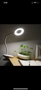 Mainstays Modern LED Ring Light Gooseneck Clip Lamp White Matte Finish Strong - Picture 1 of 4