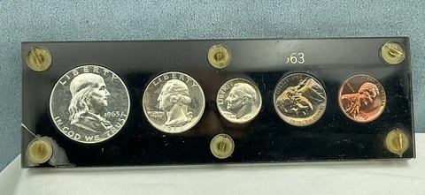 1963 US mint proof set UNC,  in Hard case Cover