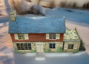 Vtg Marx 1950s Tin Metal Litho 2 Two Story Colonial Style Dollhouse Home *READ* - Picture 1 of 22