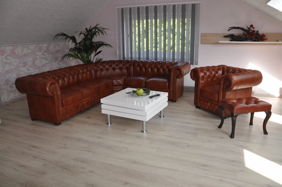 Ecksofa  Garnitur Chesterfield Original Roschester® 2 x  Federkern  Modell. 2023 - Bild 1 von 4