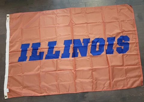 ILLINOIS FIGHTING ILLINI GAME-USED FLAG FLOWN ATOP IOWA KINNICK STADIUM UNIQUE Cover