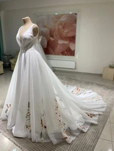 Wildflower skirt Detachable floral lace tulle bridal Detachable wedding train - Picture 1 of 10