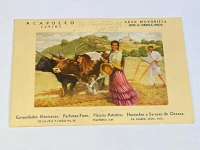 Acapulco Curios Casa Mayorista Viaje Souvenir Vintage Antiguo Postal Anuncio México  Foto 1 de 3
