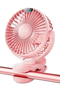 Portable Clip-on Fan 4000mAh Rechargeable LED Display 4 Speeds Mini Cooling Fan - Picture 1 of 7