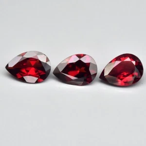 3pcs Lot 5.96ct t.w VS-VVS Pear Natural Orangish Red Garnet Gemstone, Madagascar - Picture 1 of 4