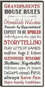 Grandparents House Rules 12" x 6" Mounted Print Decorative Wall Art Sign Plaque - Picture 1 of 2