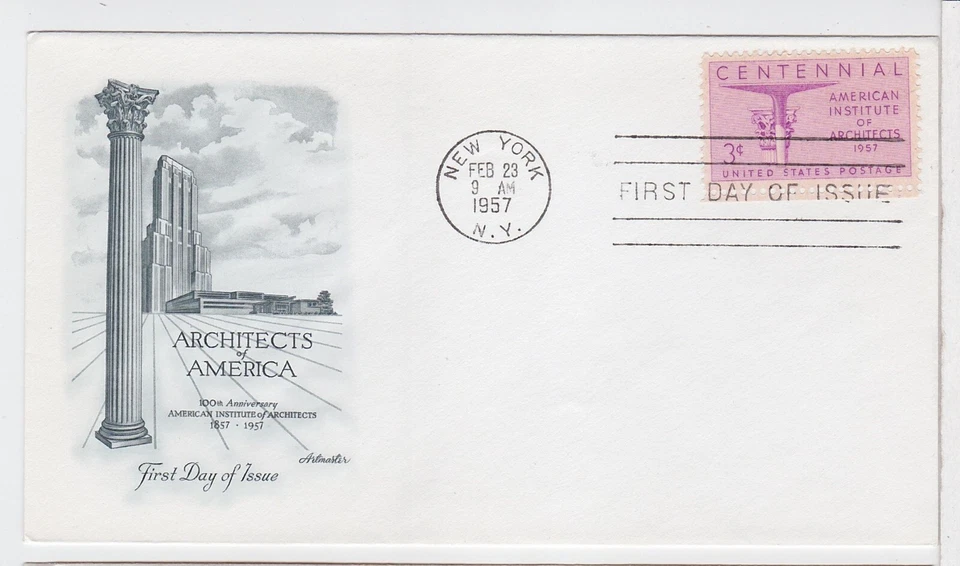 TurtlesTradingPost - American Institute of  Architects #1089 1957 Artmaster FDC - Image 1 of 1