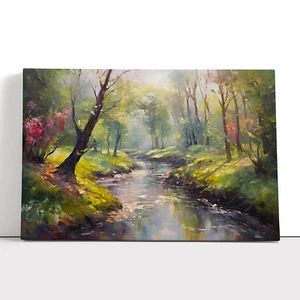 Strom Impressionismus Leinwandbild Wandbild gerahmt Poster Bild Wohndeko - Bild 1 von 4