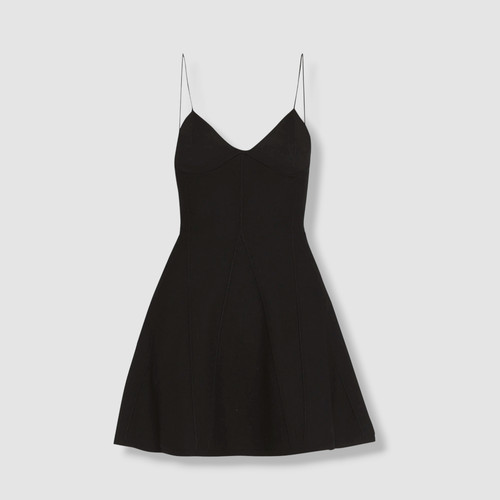 Mini abito da donna nero Dsquared2 con cuciture a pelo da $1010 taglia L