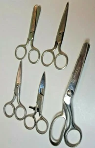 Lot Of 5 Vintage Scissors Pinking Shears Kleencut Wiss 14BH Adjustable  - Picture 1 of 5