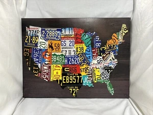 Ziel USA Nummernschild Karte Pub Bar Wandbild Faux? Holz Auto Auto Anhänger Platten - Bild 1 von 5