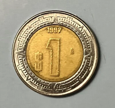 Moneda de 1 peso México 1997 Foto 1 de 2