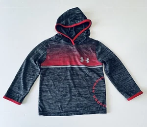 Under Armour Heat Gear Boys Black/Red Pullover Athletic Hoodie Size 4 EUC - Picture 1 of 4