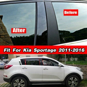 6X Window Pillar Posts Door Trim Fit Kia Sportage 2011 2012 2013 2014 2015 2016 - Picture 1 of 12