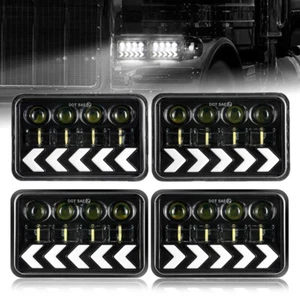 4pcs 4x6'' LED Headlights DRL Turn Signal+Hi-Lo Beam For Kenworth Peterbilt 379 - Picture 1 of 12