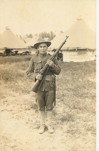 RPPC WWI U.S Soldier Holding M1903 Springfield Rifle - Picture 1 of 2