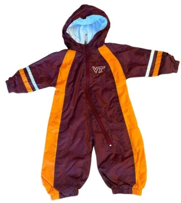 Virginia Tech VT Hokies 初学者风衣尼龙婴儿拉链套装 3-6 个月 — 第 1/4 张图片