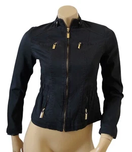 CHARLOTTE RUSSE Womens Size Small Black Zip Front Long Sleeve Cropped Jacket - Picture 1 of 10