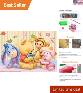 12x16 Full Drill Rhinestone Diamond Art Kit - Winnie the Pooh for Adults & Kids - Picture 1 of 7