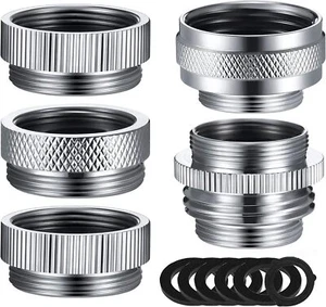 Faucet Adapter Kit, 5PCS Kitchen Sink Brass Aerator Set Male Female... - Picture 1 of 8