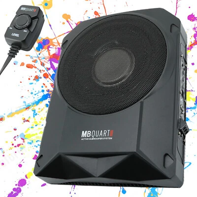 MB Quart RW-108A 800 Watt Slim Under-Seat Powered Car/Truck Subwoofer Sub