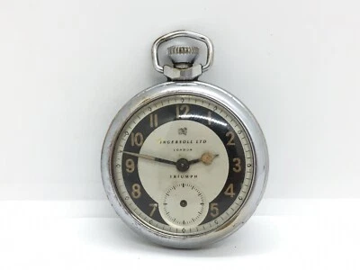 Vintage 1960s Ingersoll Triumph Fob Pocket Watch - working - missing second hand - Image 1 of 4