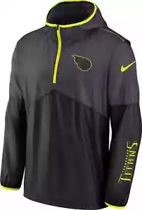 Tennessee Titans Jacket Nike 1/2 Zip Pullover Volt Black NFL Men's M Medium - Picture 1 of 2