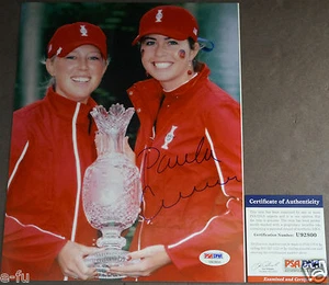 PAULA CREAMER firmata 8x10 golf foto trofeo coppa blu auto PSA/DNA COA autografo - Foto 1 di 2
